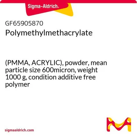 Sigma-Aldrich Polymethylmethacrylate，(PMMA，丙烯酸类），粉末，平均粒度600微米，重量1000克，条件无添加剂的聚合物