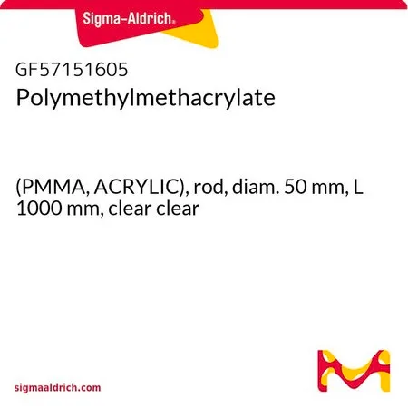 Sigma-Aldrich Polymethylmethacrylate，(PMMA丙烯酸），杆，直径50 mm，长度1000 mm，透明