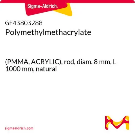 Sigma-Aldrich Polymethylmethacrylate，(PMMA丙烯酸），杆，直径8 mm，长1000 mm，天然色