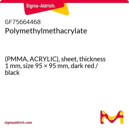Sigma-Aldrich Polymethylmethacrylate，(PMMA，亚克力），片材，厚度1 mm，尺寸95 × 95 mm，暗红色/黑色