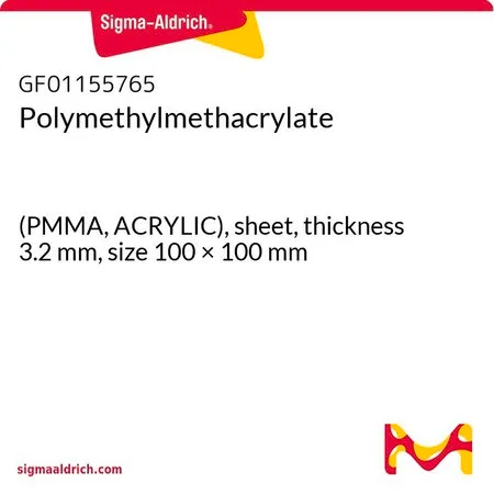 Sigma-Aldrich Polymethylmethacrylate，(PMMA，亚克力），片材，厚度3.2 mm，尺寸100 × 100 mm