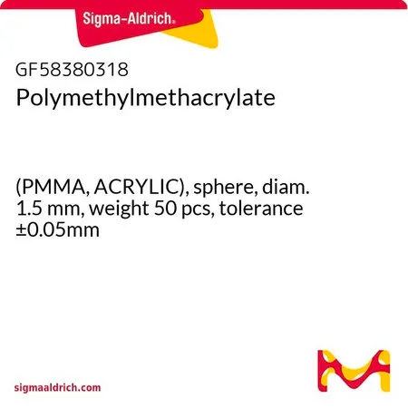 Sigma-Aldrich Polymethylmethacrylate，(PMMA，亚克力），球形，直径1.5 mm，重量50个，允差±0.05 mm