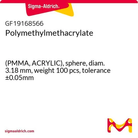 Sigma-Aldrich Polymethylmethacrylate，(PMMA亚克力），球形，直径3.18 mm，重量100个，允差±0.05 mm
