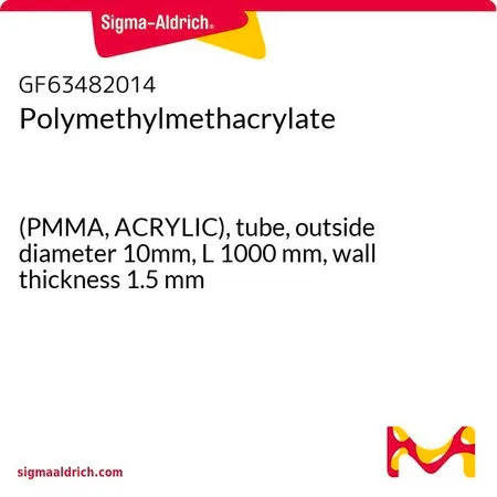 Sigma-Aldrich Polymethylmethacrylate，(PMMA，亚克力），管，外径10 mm，长度1000 mm，壁厚1.5 mm