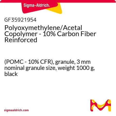 Sigma-Aldrich Polyoxymethylene/Acetal Copolymer - 10% Carbon Fiber Reinforced，(POMC-10%CFR），颗粒，3 mm标称粒度，重量1000 g，黑色