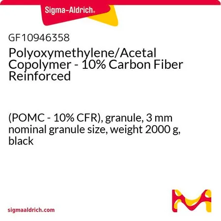 Sigma-Aldrich Polyoxymethylene/Acetal Copolymer - 10% Carbon Fiber Reinforced，(POMC-10%CFR），颗粒，3 mm标称粒度，重量2000 g，黑色