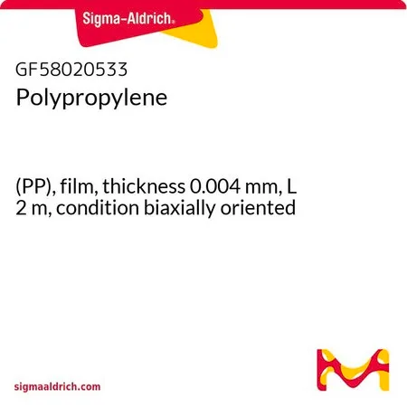 Sigma-Aldrich 聚丙烯，(PP)膜，厚度0.004 mm，L² m，条件双轴取向