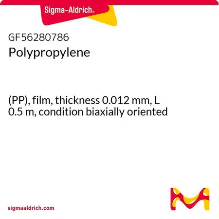Sigma-Aldrich 聚丙烯，(PP)薄膜，厚度0.012 mm，长度0.5 m，双轴取向条件