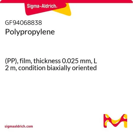 Sigma-Aldrich 聚丙烯，(PP)膜，厚度0.025 mm，L² m，条件双轴取向
