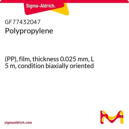 Sigma-Aldrich 聚丙烯，(PP)膜，厚度0.025 mm，L 5 m，条件双轴取向