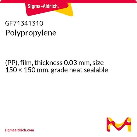 Sigma-Aldrich 聚丙烯，(PP)，薄膜，厚度0.03 mm，尺寸150 × 150 mm，等级可热封