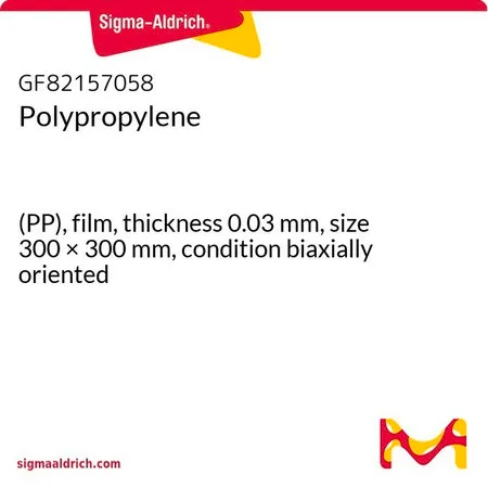 Sigma-Aldrich 聚丙烯，(PP)膜，厚度0.03 mm，尺寸300 × 300 mm，条件双轴取向