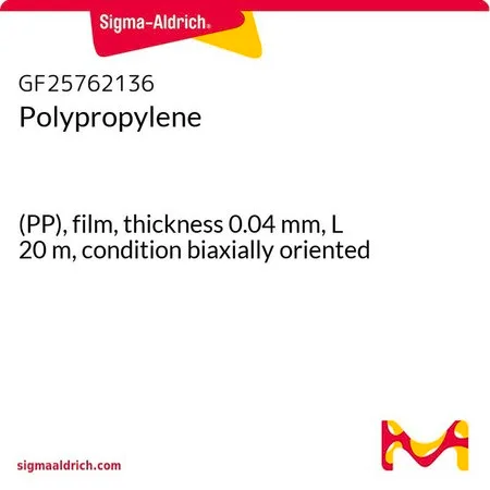 Sigma-Aldrich 聚丙烯，(PP)膜，厚度0.04 mm，L 20 m，条件双轴取向