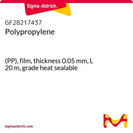 Sigma-Aldrich 聚丙烯，(PP)，薄膜，厚度0.05 mm，长度20 m，等级可热封