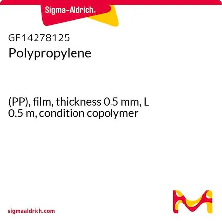 Sigma-Aldrich 聚丙烯，(PP)，薄膜，厚度0.5 mm，长度0.5 m，条件共聚物