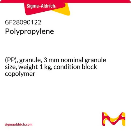Sigma-Aldrich 聚丙烯，(PP)，颗粒，3 mm标称粒度，重量1 kg，条件嵌段共聚物