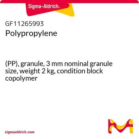Sigma-Aldrich 聚丙烯，(PP)，颗粒，3 mm标称粒度，重量2 kg，条件嵌段共聚物