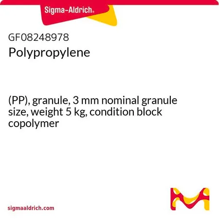 Sigma-Aldrich 聚丙烯，(PP)，颗粒，3 mm标称粒度，重量5 kg，条件嵌段共聚物