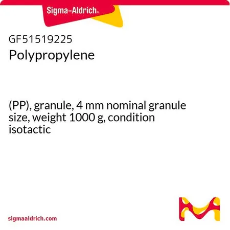 Sigma-Aldrich 聚丙烯，(PP)，颗粒，4 mm标称粒度，重量1000 g，条件为全同立构