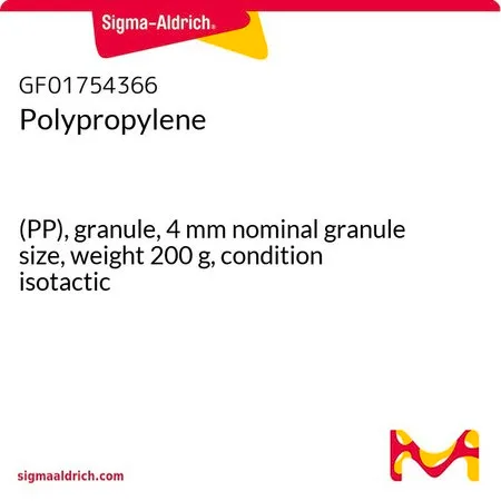 Sigma-Aldrich 聚丙烯，(PP)，颗粒，4 mm标称粒度，重量200 g，条件为全同立构