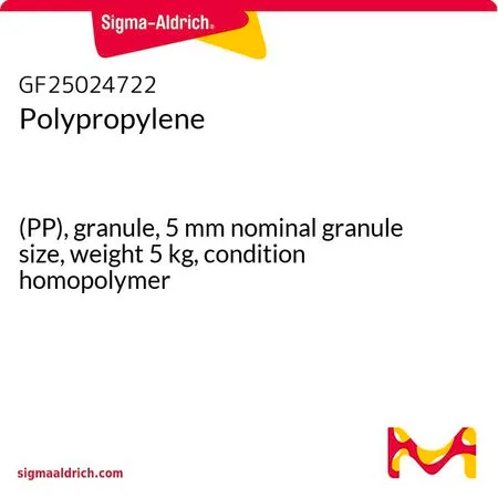 Sigma-Aldrich 聚丙烯，(PP)，颗粒，5 mm标称粒度，重量5 kg，条件均聚物