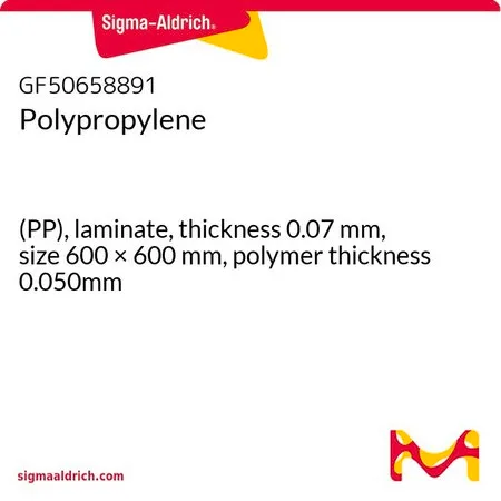 Sigma-Aldrich 聚丙烯，(PP)层压板，厚度0.07 mm，尺寸600 × 600 mm，聚合物厚度0.050 mm