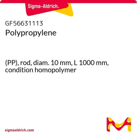 Sigma-Aldrich 聚丙烯，(PP)杆，直径10 mm，长度1000 mm，条件均聚物
