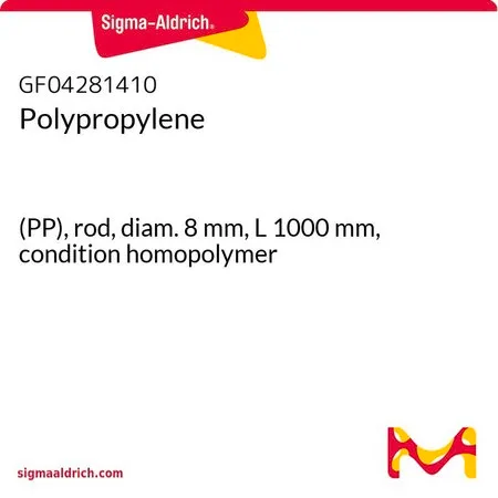 Sigma-Aldrich 聚丙烯，(PP)杆，直径8 mm，长度1000 mm，条件均聚物