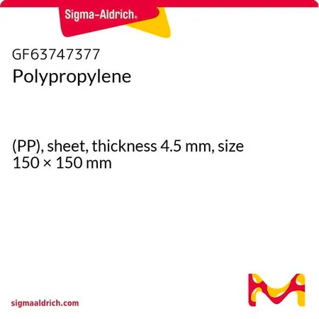 Sigma-Aldrich 聚丙烯，(PP)，板材，厚度4.5 mm，尺寸150 × 150 mm