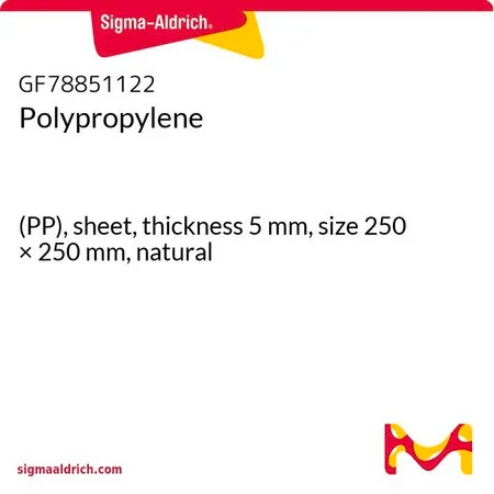 Sigma-Aldrich 聚丙烯，(PP)，薄板，厚度5 mm，尺寸250 × 250 mm，天然