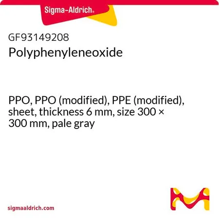 Sigma-Aldrich Polyphenyleneoxide，PPO，PPO（改性），PPE（改性），片材，厚度6 mm，尺寸300 × 300 mm，浅灰色