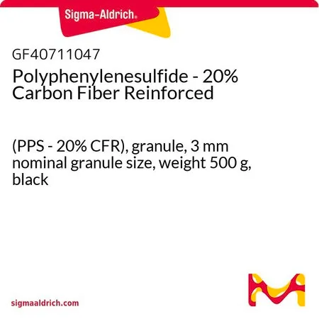 Sigma-Aldrich Polyphenylenesulfide - 20% Carbon Fiber Reinforced，(PPS-20%CFR），颗粒，3 mm标称粒度，重量500 g，黑色