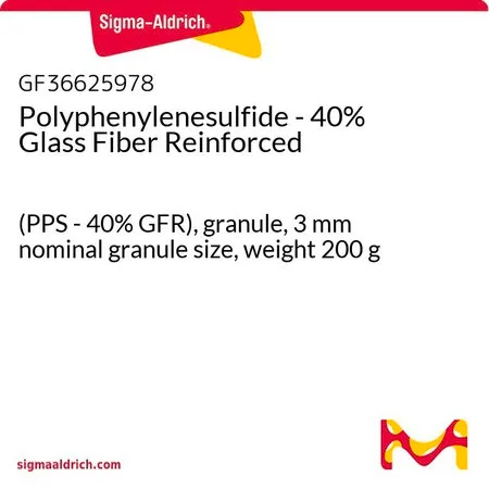 Sigma-Aldrich Polyphenylenesulfide - 40% Glass Fiber Reinforced，(PPS-40%GFR），颗粒，3 mm标称颗粒尺寸，重量200 g