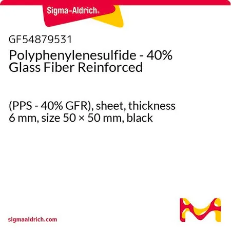 Sigma-Aldrich Polyphenylenesulfide - 40% Glass Fiber Reinforced，(PPS-40%GFR），薄板，厚度6 mm，尺寸50 × 50 mm，黑色