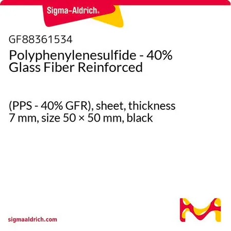Sigma-Aldrich Polyphenylenesulfide - 40% Glass Fiber Reinforced，(PPS-40%GFR），薄板，厚度7 mm，尺寸50 × 50 mm，黑色
