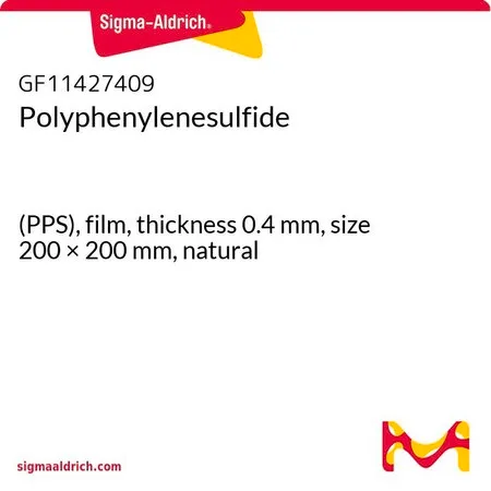 Sigma-Aldrich Polyphenylenesulfide，(PPS)，薄膜，厚度0.4 mm，尺寸200 × 200 mm，自然