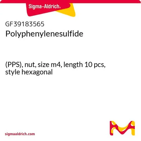 Sigma-Aldrich Polyphenylenesulfide，(PPS)，螺母，尺寸m4，长度10个，六角型