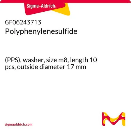 Sigma-Aldrich Polyphenylenesulfide，(PPS)，垫圈，尺寸m8，长10个，外径17 mm