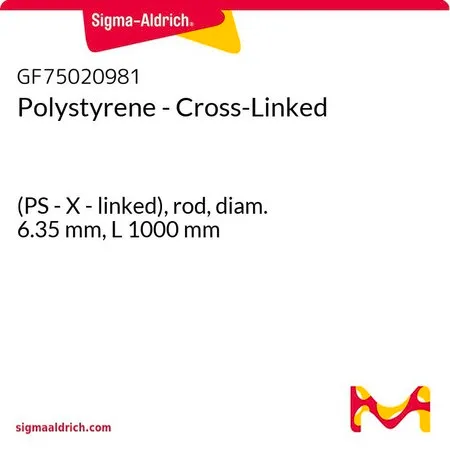 Sigma-Aldrich Polystyrene - Cross-Linked，(PS- X-连接），杆，直径6.35 mm，长度1000 mm