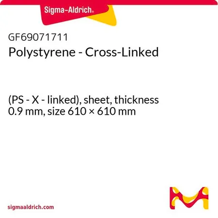 Sigma-Aldrich Polystyrene - Cross-Linked，(PS- X-连接），片材，厚度0.9 mm，尺寸610 × 610 mm