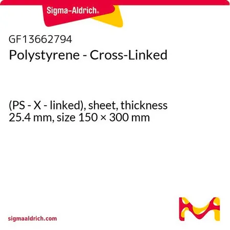 Sigma-Aldrich Polystyrene - Cross-Linked，(PS- X-连接），板材，厚度25.4 mm，尺寸150 × 300 mm