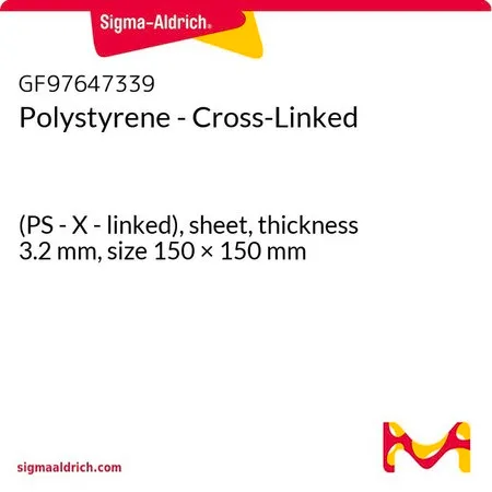 Sigma-Aldrich Polystyrene - Cross-Linked，(PS- X-连接），片材，厚度3.2 mm，尺寸150 × 150 mm