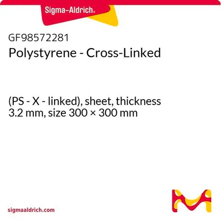 Sigma-Aldrich Polystyrene - Cross-Linked，(PS- X-连接），片材，厚度3.2 mm，尺寸300 × 300 mm