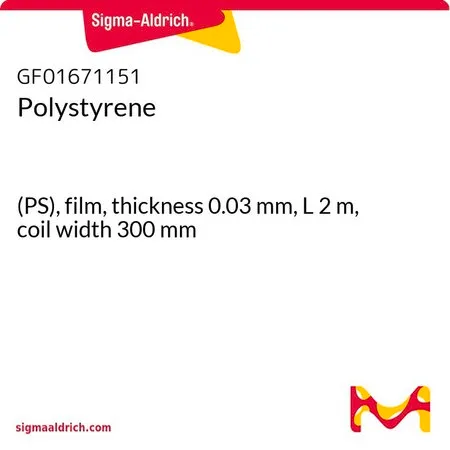 Sigma-Aldrich 聚苯乙烯，(PS)，薄膜，厚度0.03 mm，长度2 m，卷宽300 mm