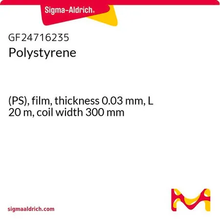 Sigma-Aldrich 聚苯乙烯，(PS)，薄膜，厚度0.03 mm，长度20 m，卷宽300 mm