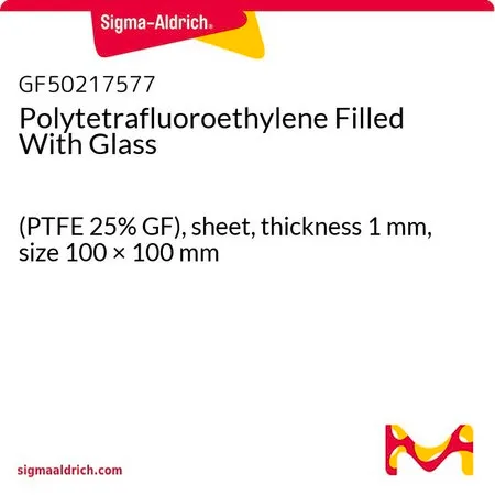 Sigma-Aldrich Polytetrafluoroethylene Filled With Glass，(PTFE 25% GF），板材，厚度1 mm，尺寸100 × 100 mm