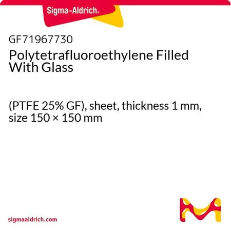 Sigma-Aldrich Polytetrafluoroethylene Filled With Glass，(PTFE 25% GF），板材，厚度1 mm，尺寸150 × 150 mm