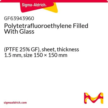 Sigma-Aldrich Polytetrafluoroethylene Filled With Glass，(PTFE 25% GF），板材，厚度1.5 mm，尺寸150 × 150 mm