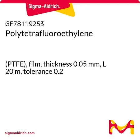 Sigma-Aldrich 聚四氟乙烯，（PTFE），薄膜，厚度0.05 mm，L 20 m，公差0.2