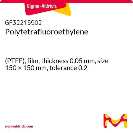 Sigma-Aldrich 聚四氟乙烯，（PTFE），薄膜，厚度0.05 mm，尺寸150 × 150 mm，允差0.2
